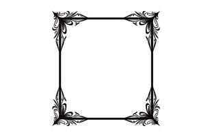 Vintage border frame Vector black outline, Decorative Ornamental Corner design element