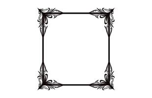 Vintage border frame Vector black outline, Decorative Ornamental Corner design element