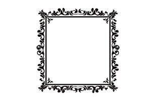 Vintage border frame Vector black outline, Decorative Ornamental Corner design element