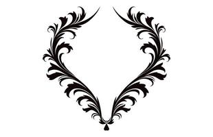 Vintage border frame Vector black outline, Decorative Ornamental Corner design element