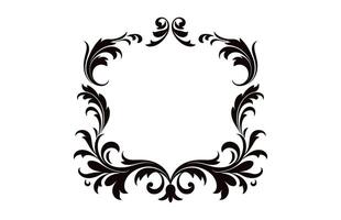 Vintage border frame Vector black outline, Decorative Ornamental Corner design element