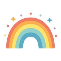 A boho rainbow vector colorful illustration isolated on a white background