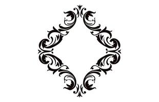 Vintage border frame Vector black outline, Decorative Ornamental Corner design element