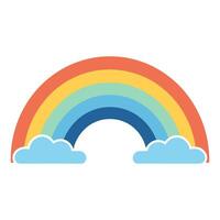 A boho rainbow vector colorful illustration isolated on a white background