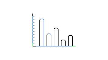 bar grafico icona nel linea stile di simpatico animato per il tuo video, facile per uso con trasparente sfondo video