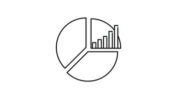 Pie Chart Icon in Line Style of nice animated for your videos, easy to use with Transparent Background video