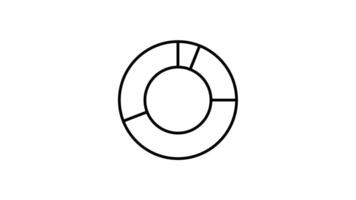 Donut Chart Icon in Line Style of nice animated for your videos, easy to use with Transparent Background video