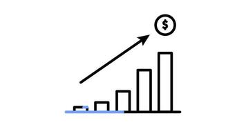 Bar Chart Icon in Line Style of nice animated for your videos, easy to use with Transparent Background video