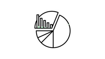 Kuchen Diagramm Symbol im Linie Stil von nett animiert zum Ihre Videos, einfach zu verwenden mit transparent Hintergrund video