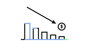 Bar Chart Icon in Line Style of nice animated for your videos, easy to use with Transparent Background video