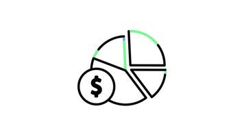 Kuchen Diagramm Symbol im Linie Stil von nett animiert zum Ihre Videos, einfach zu verwenden mit transparent Hintergrund video