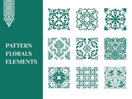 set of vector pattern florals elements