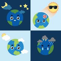 Illustration vector graphic of cute earth globe cartoon