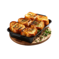 AI generated Grilled Bread, Grilled Bread Slices in Grill Pan, Grill Pan png