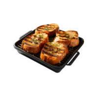 AI generated Grilled Bread, Grilled Bread Slices in Grill Pan, Grill Pan png