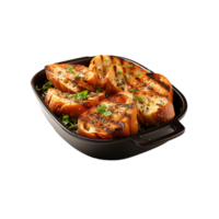 AI generated Grilled Bread, Grilled Bread Slices in Grill Pan, Grill Pan png