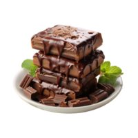 ai gerado chocolate fatias, chocolate fatias png