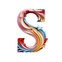 AI generated S logo, S Alphabet bold color png