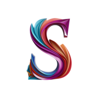 AI generated S logo, S Alphabet bold color png