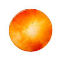 AI generated Orange watercolor round minimum stain png