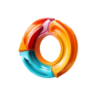 AI generated O logo, O Alphabet bold color png