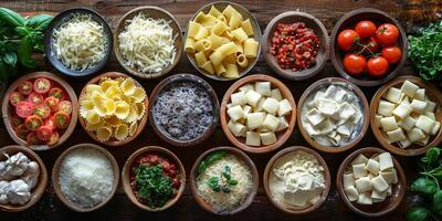 ai generado clásico pasta en cocina antecedentes. dieta y comida concepto. foto