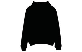 silueta de sudadera, vector capucha negro y blanco mangas ropa de calle Moda silueta,