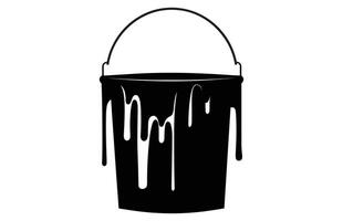 Paint Melting Bucket silhouette, Paint Bucket Icon Flat Graphic Design vector