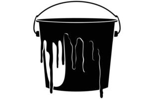 Paint Melting Bucket silhouette, Paint Bucket Icon Flat Graphic Design vector