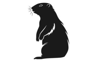 Groundhog silhouette design, groundhog black vector design ,groundhog marmot silhouette.