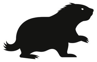 Groundhog running silhouette design, groundhog running  black vector design ,