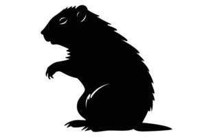 marmota pensando silueta diseño, marmota pensando negro vector diseño ,