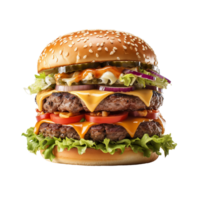 ai generado hamburguesa con queso, hamburguesa con queso png, hamburguesa con queso con transparente antecedentes png