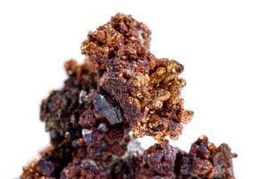 macro mineral stone copper with cuprite on a white background photo