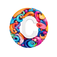 AI generated C logo, C Alphabet Bold Color png