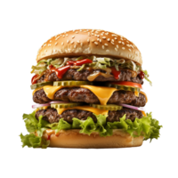 AI generated Burger, Burger Png, Burger With Transparent Background png