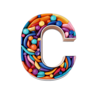 ai generado C logo, C alfabeto negrita color png