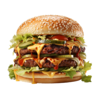 AI generated Burger, Burger Png, Burger With Transparent Background png