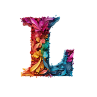 AI generated L logo, L Alphabet bold color png