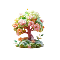 AI generated Tiny cute tree emoji, Tree emoji png