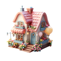 AI generated Home, Tiny cute home png