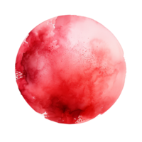 ai généré rouge aquarelle rond tache png