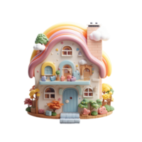 ai généré maison, minuscule mignonne Accueil png