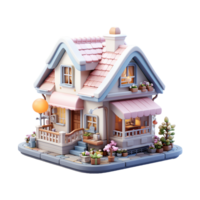 ai généré maison, minuscule mignonne Accueil png