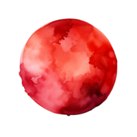 AI generated Red watercolor round stain png