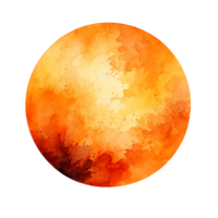 ai genererad orange vattenfärg cirkel färga png