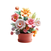 AI generated Tiny cute flower emoji, Flower emoji png