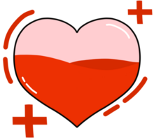 Red Heart illustration. Blood Donation concept png
