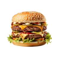 ai generiert Hamburger, Hamburger png, Hamburger mit transparent Hintergrund png