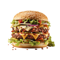 ai gegenereerd Hamburger, Hamburger png, Hamburger met transparant achtergrond png